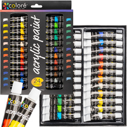 Farby akrylowe Duży zestaw farb akrylowych 24x12ml Farby akrylowe w Tubkach