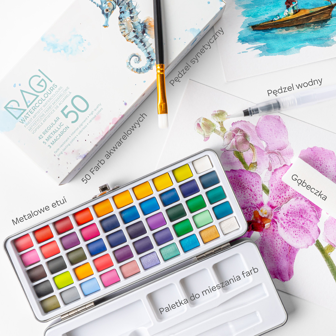 Farby Akwarelowe Akwarele w Kostkach Wodne Zestaw 50 Farb + Pędzle - 54w1 pol_pl_Farby-Akwarelowe-Akwarele-w-Kostkach-Wodne-Zestaw-50-Farb-Pedzle-54w1-379_12