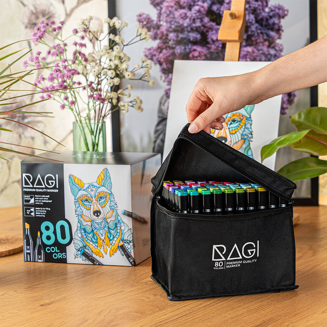 MARKERY ALKOHOLOWE 80 Mazaki Flamastry Pisaki Dwustronne + PODSTAWKA TORBA pol_pl_Markery-alkoholowe-80-sztuk-286_10