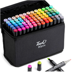Markery alkoholowe Dwustronne Zestaw 80 kolorów Pisaki do Kolorowania Projektowania Flamastry artystyczne Hobby