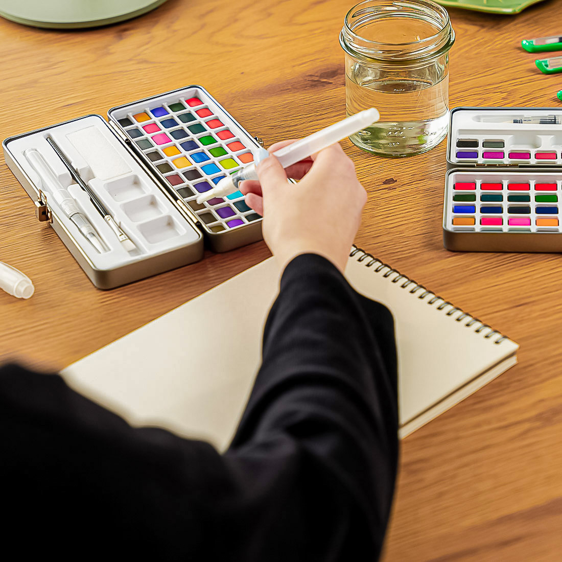 Farby Akwarelowe Akwarele w Kostkach Wodne Zestaw 50 Farb + Pędzle - 54w1 pol_pl_Farby-Akwarelowe-Akwarele-w-Kostkach-Wodne-Zestaw-50-Farb-Pedzle-54w1-379_4