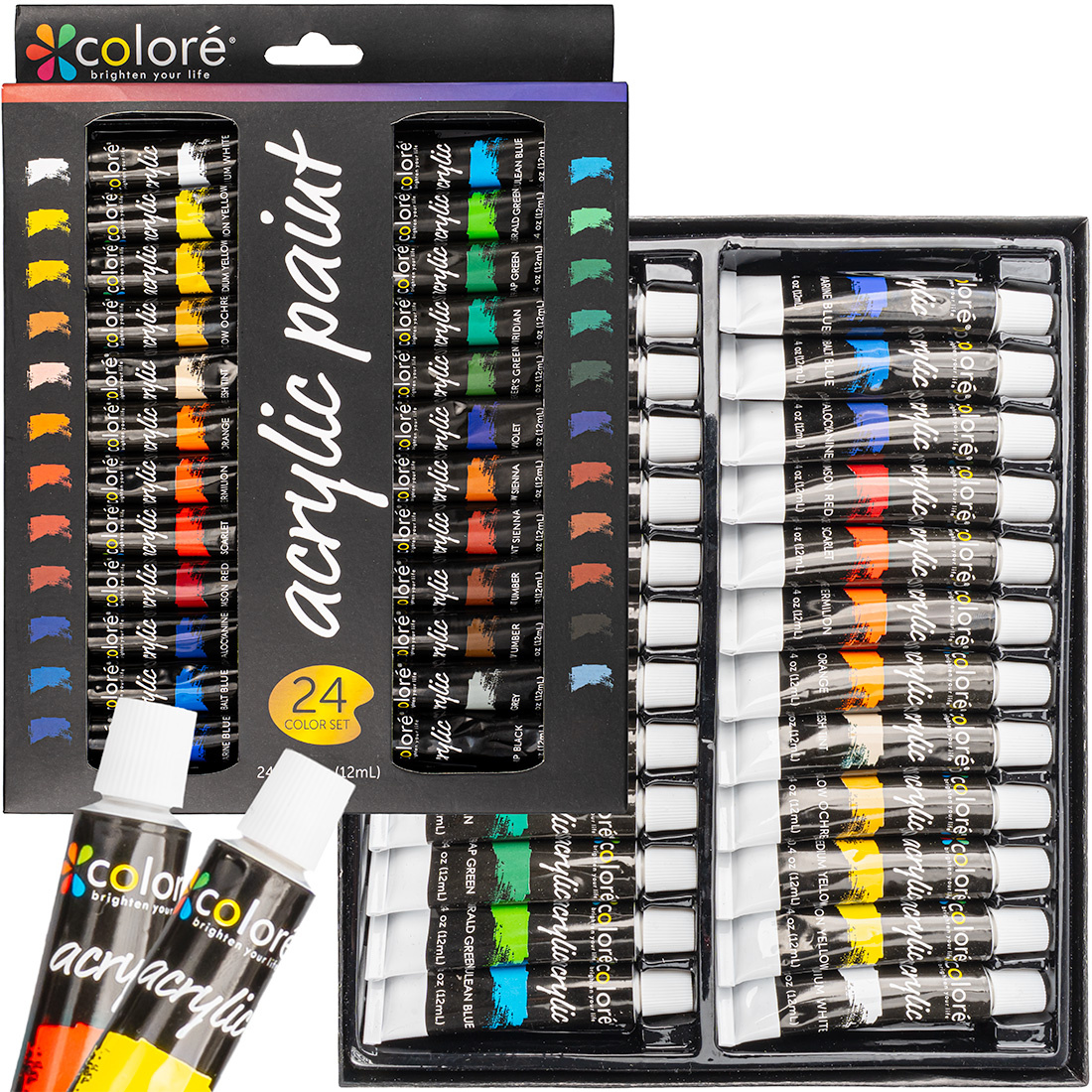 Farby akrylowe Duży zestaw farb akrylowych 24x12ml Farby akrylowe w Tubkach pol_pl_FARBY-AKRYLOWE-w-tubkach-Zestaw-12-kolorow-656_1