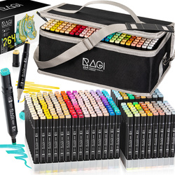 MARKERY ALKOHOLOWE 264 Mazaki Flamastry Pisaki Dwustronne + PODSTAWKA TORBA