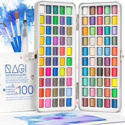 Zestaw Malarski Artystyczny FARBY AKWARELOWE Zestaw 100 Kolorów + Pędzle
