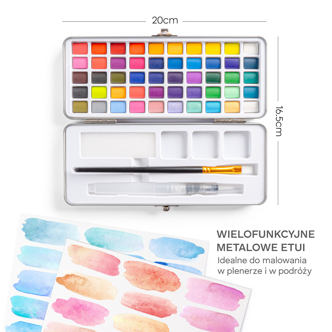 Farby Akwarelowe Akwarele w Kostkach Wodne Zestaw 50 Farb + Pędzle - 54w1 pol_pl_Farby-Akwarelowe-Akwarele-w-Kostkach-Wodne-Zestaw-50-Farb-Pedzle-54w1-379_14