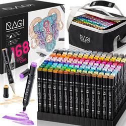 MARKERY ALKOHOLOWE 168 Mazaki Flamastry Pisaki Dwustronne + PODSTAWKA TORBA