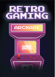 Plakat „Retro Gaming” do druku (A3, PDF) – klimatyczny motyw arcade dla fanów gier retro